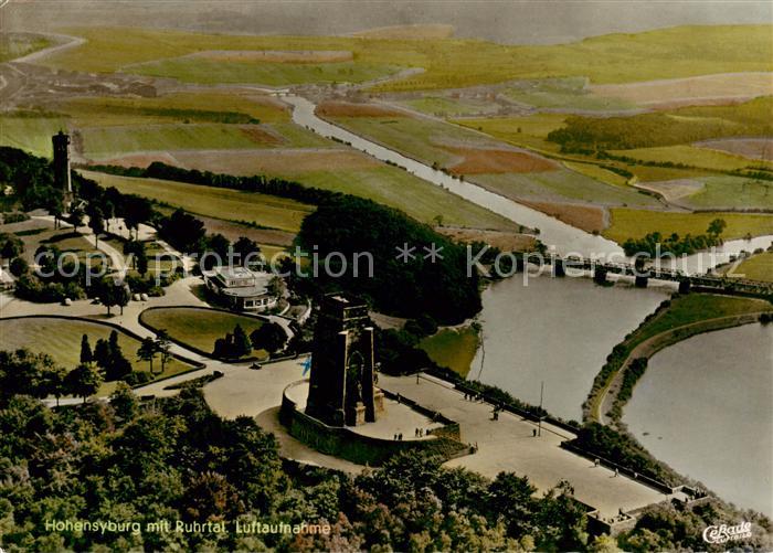 Hohensyburg Dortmund Fliegeraufnahme mit Ruhrtal
