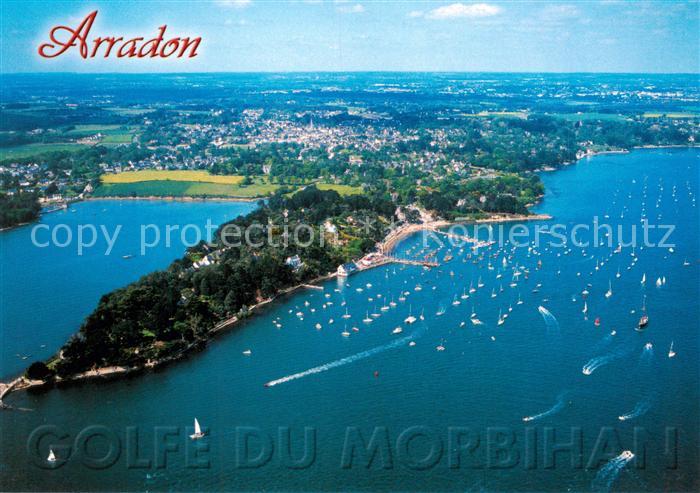 Arradon 56 Morbihan Vue aerienne La pointe et les plaisirs sur le golfe