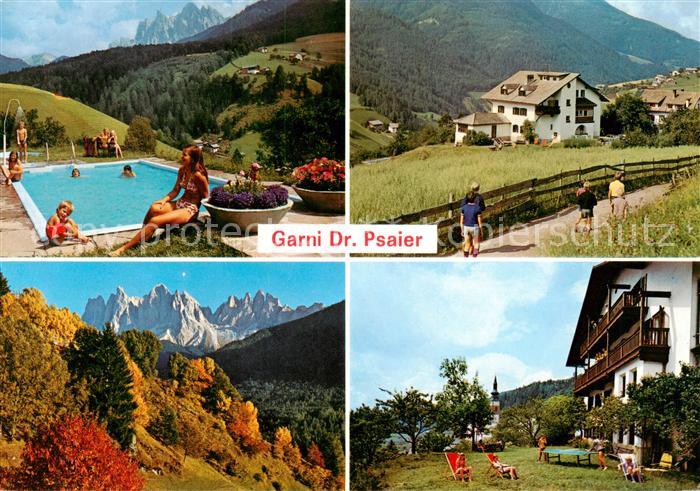Villnoess Suedtirol IT Gaestehaus Dr Psaier Garni Pool Panorama Liegewiese