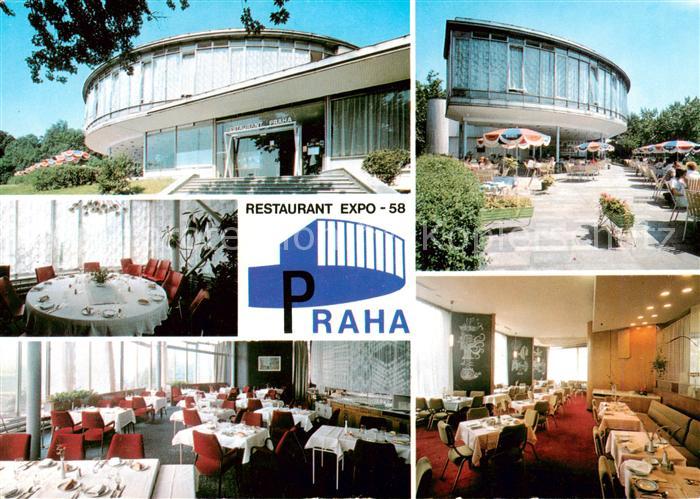 Praha Prahy Prague Restaurace Praha Expo 58 Terrasse Gastraeume