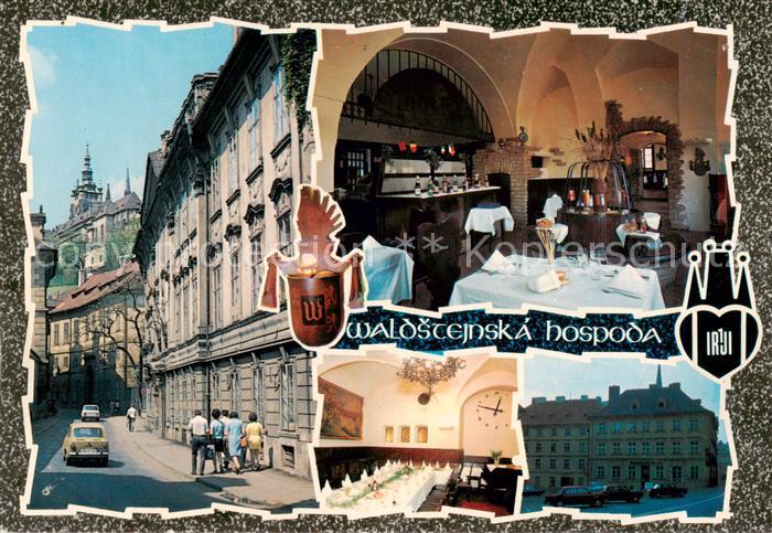 Praha Prahy Prague Waldstejnska hospoda Strassenpartie Gastraeume Bar