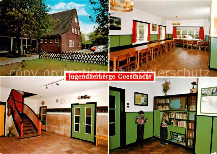 Geesthacht Elbe Jugendherberge Geesthacht Speisesaal Treppenaufgang Buecherei