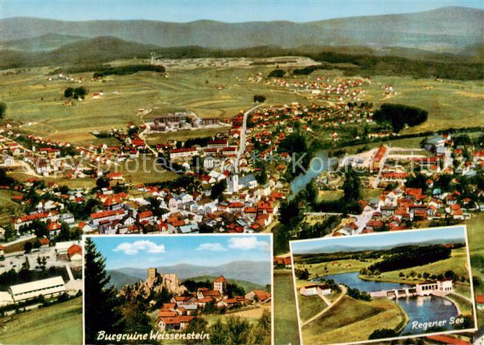 Regen Fliegeraufnahme Burgruine Wassestein Regener See