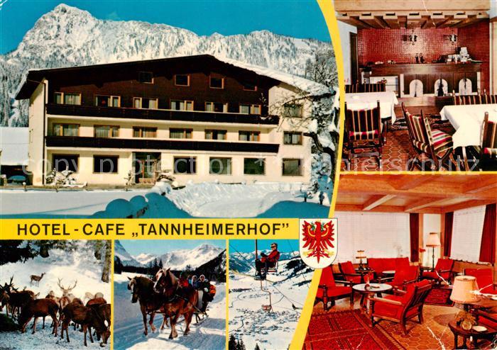 Tannheim Tirol AT Hotel Cafe Tannheimerhof Gastraeume Rotwild Pferdeschlitten Se