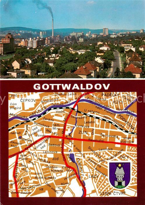 Gottwaldov Zlin CZ Panorama Stadtplan