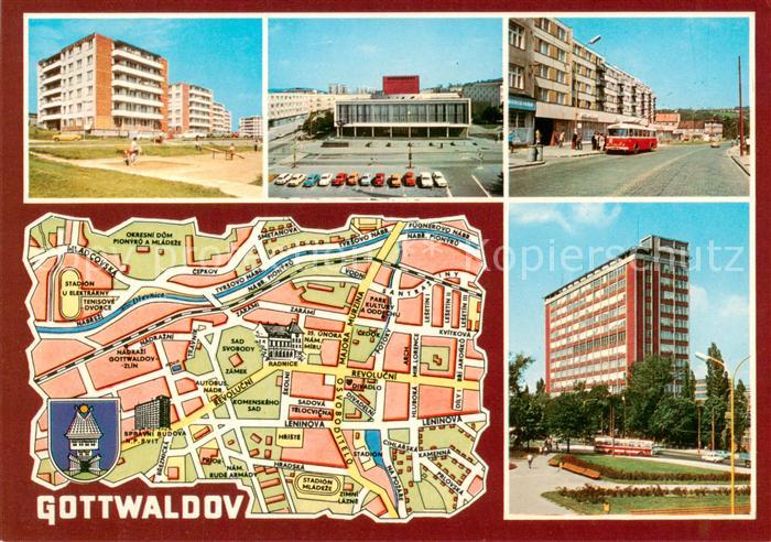 Gottwaldov Zlin CZ Sidliste Jizni svahy Divadlo pracujicich Trida majora Murzina