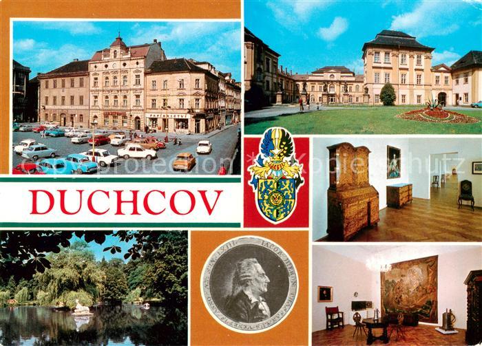 Duchcov Dux CZ Namesti 1 maje Jezirka zamerkeho parku Zamek Interiery zamku G Ca