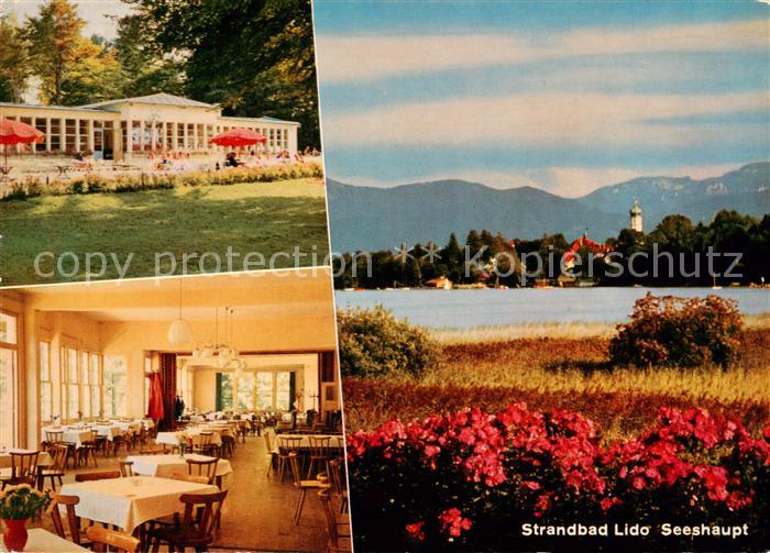 Seeshaupt Starnberger See Strandbad Lido Gastraum Panorama