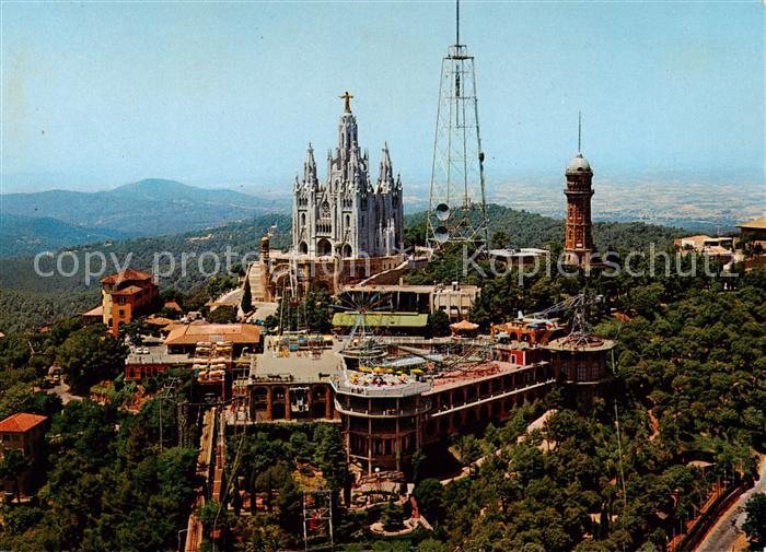 Barcelona Cataluna Cumbre Tibidabo Fliegeraufnahme