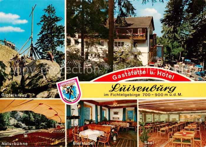 Luisenburg Wunsiedel Fichtelgebirge Gipfelkreuz Gaststaette Hotel Luisenburg Nat