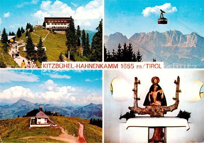 Kitzbuehel Tirol AT Hahnenkamm Gipfelrestaurant Seilbahn mit Wildem Kaiser Bergk