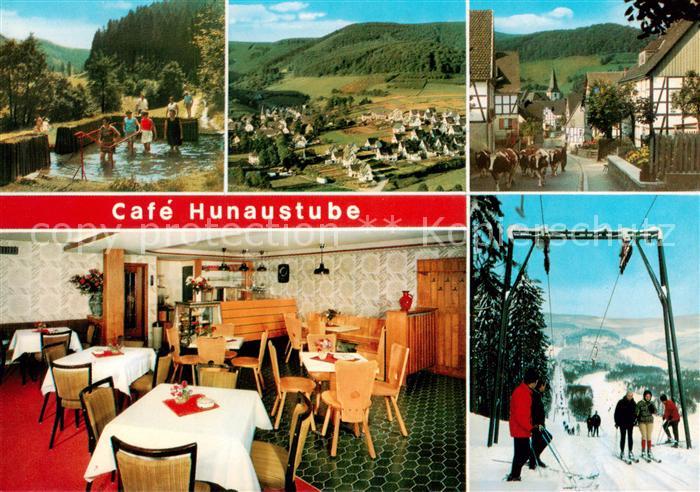 Boedefeld Cafe Hunaustube Wassertretanlage Panorama Viehauftrieb Schlepplift