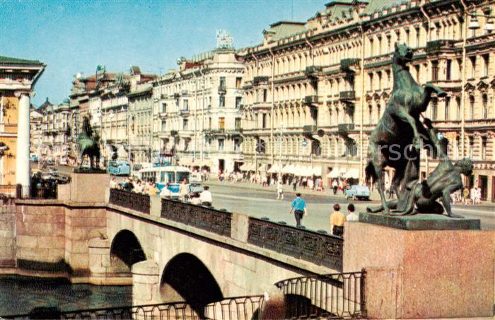 Leningrad St Petersburg RU Nevskej Allee Anitschkow Bruecke