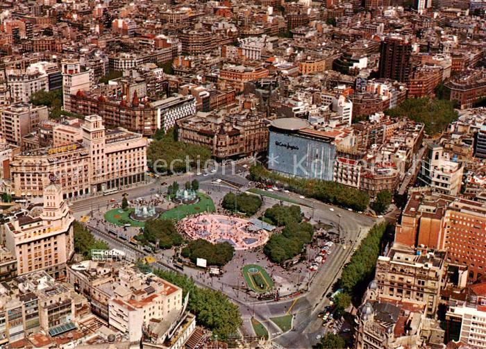 Barcelona Cataluna Plaza de Cataluna Fliegeraufnahme