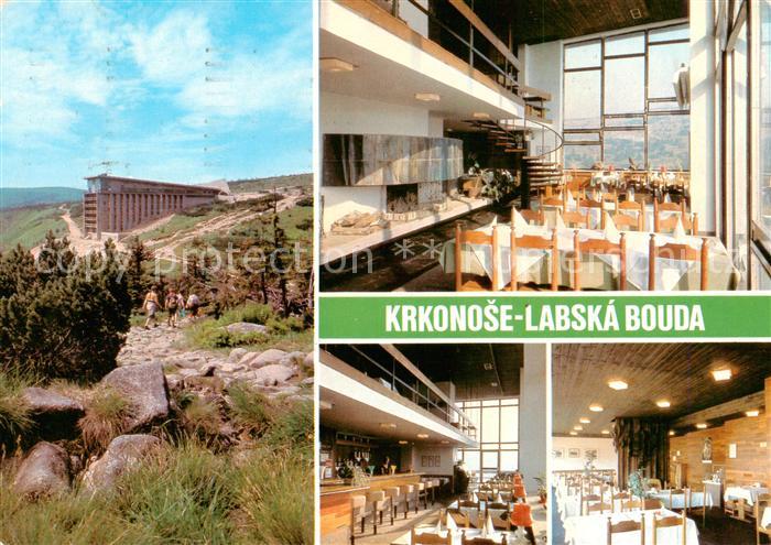 Riesengebirge Krkonose Karkonosze Labska Bouda moderni horsky hotel Gastraeume