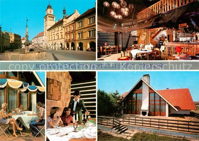Trebon CZ Rybarska basta hotelu Svet Namesti s radnici Interier Rybarske basty T