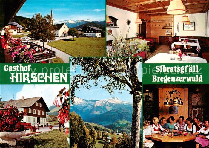 Sibratsgfaell Vorarlberg AT Gasthof Pension Hierschen Kirche Panorama Gastraeume