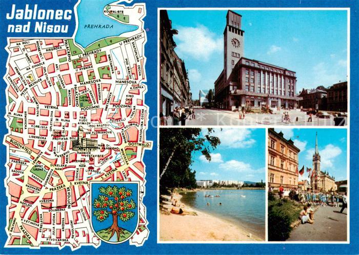Jablonec nad Nisou Gablonz Neisse CZ Rathaus Strand Ortspartie