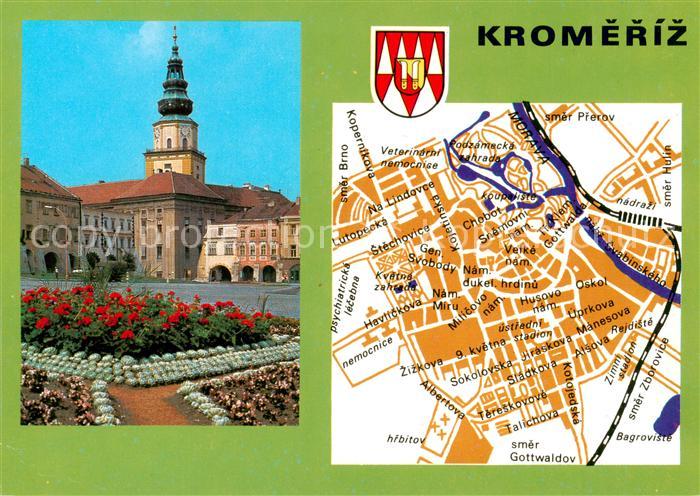 Kromeriz Kremsier CZ Velke namesti se zamkem Platz Innenstadt Stadtplan