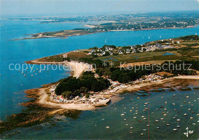 Saint-Philibert Morbihan La plage du fort et le camping vue aérienne