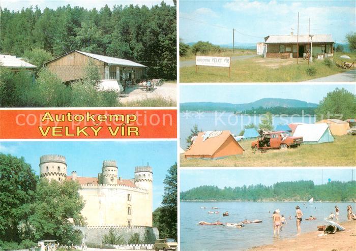 Velky Vir CZ Autokemp Campingplatz Badestrand Burg
