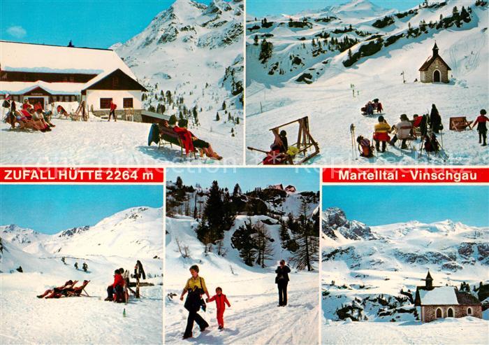 Morter Zufallhuette im Martelltal Stilfserjoch Nationalpark Winterpanorama Bergk