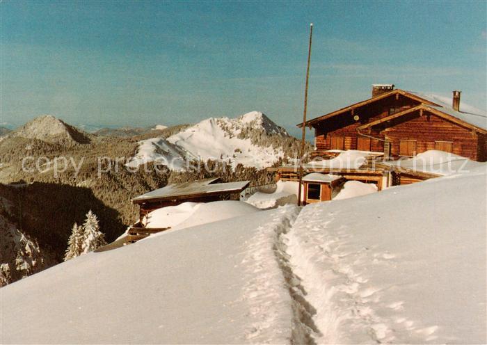 Kreuth Bad Berggaststaette Hirschberghaus Winterpanorama Alpen
