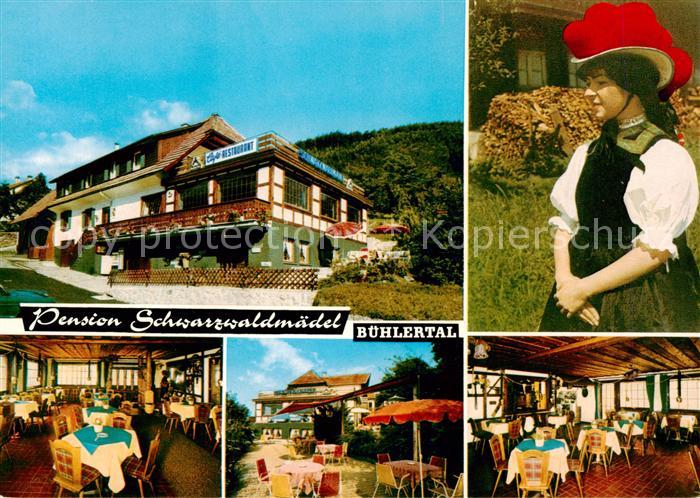 Buehlertal Cafe Restaurant Pension Schwarzwaldmaedel Trachten Bollenhut