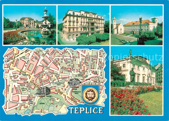 Teplice  Teplitz-Schoenau CZ Kamenne lazne Cisarske lazne Zamecke namesti Socha