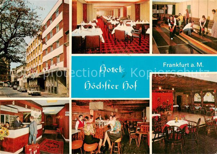 Frankfurt Main Hotel Hoechster Hof Gastraeume Rezeption Bar Kegelbahn