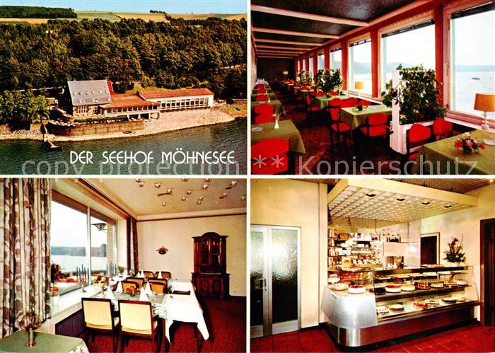 Guenne Moehnesee Restaurant Cafe Der Seehof Fliegeraufnahme Gastraeume Kuchenthe