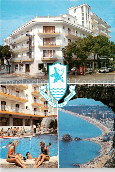 Blanes Costa Brava ES Hotel Stella Maris Pool Strandpanorama