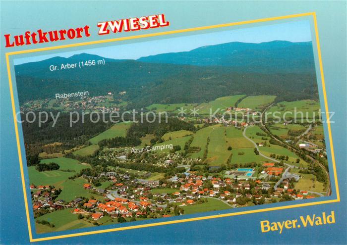 Zwiesel  Niederbayern Fliegeraufnahme mit Gr Arber Rabenstein und Azur Camping