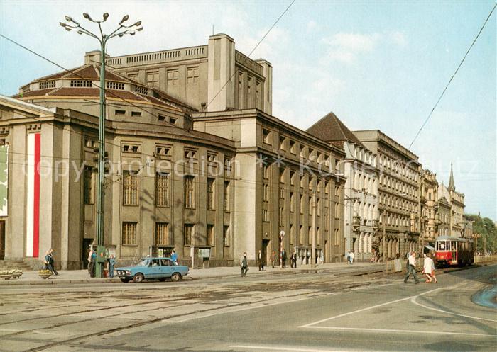 Katowice PL Ulica Warszawska z lewej Teatr im Stanislawa Wyspianskiego