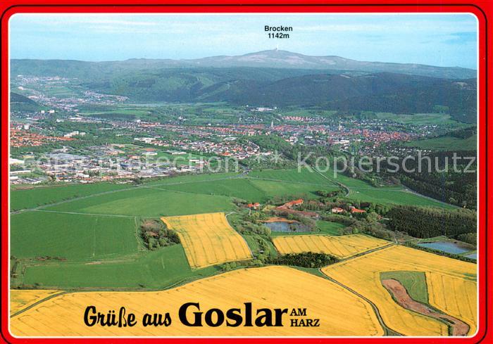 GOSLAR Harz Niedersachsen Fliegeraufnahme mit Brocken