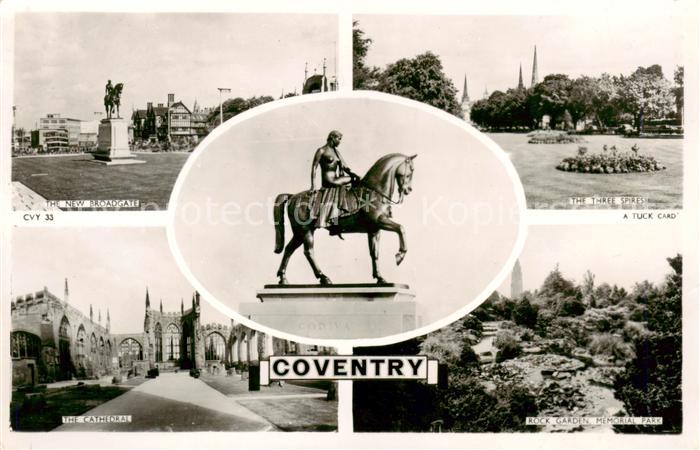 Coventry  UK The new Broadgate The Three Spires The Cathedral Rock Garden Memori