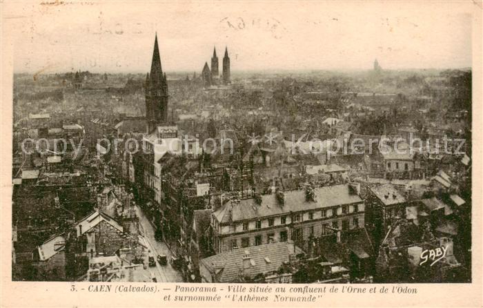 Caen 14 Panorama Ville situee au confluent de l’Orne et de l’Odon et surnommee l