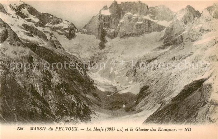 Massif du Pelvoux Montagne 05 Hautes-Alpes La Meije et le Glacier des Etancons