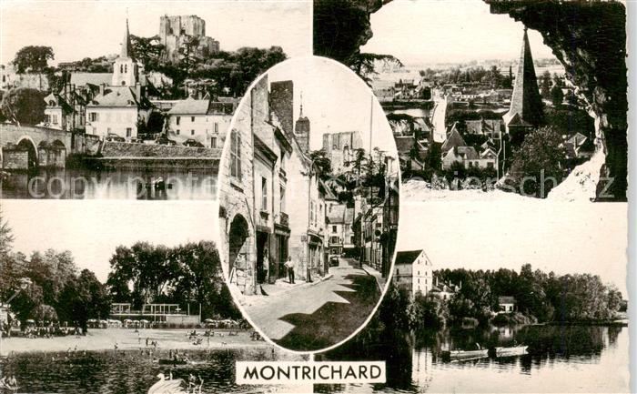 Montrichard 41 Loir-et-Cher Schloss Panorama Park Strassenpartie