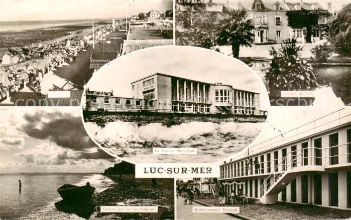 Luc-sur-Mer 14 Calvados La Plage Le Casino Municipal Contre jour sur les Falaise