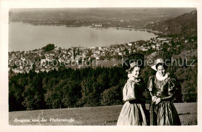 Bregenz Vorarlberg Bodensee Blick von der Fluherstrasse Bregenzer Bucht mit Trac