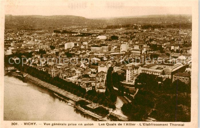 Vichy 03 Allier Les quais de l Allier Etablissement Thermal vue aerienne