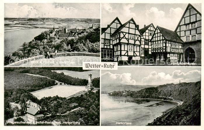 Wetter  Ruhr Panorama Blick auf Freiheit und Harkortsee Fuenfgiebelhaeuser Fachw