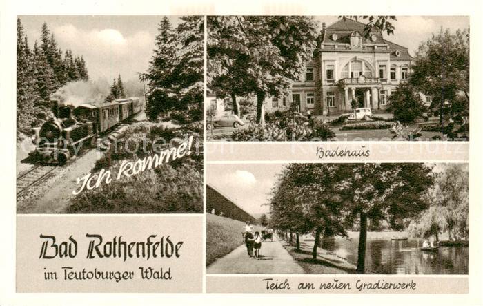 Bad Rothenfelde Dampfzug Badehaus Teich am neuen Gradierwerk