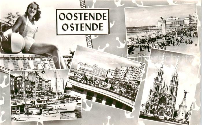 Oostende Ostende West-Vlaanderen Belgie Hafenpartien Promenade Kirche