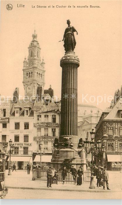 Lille 59 La Deesse et le Clocher de la nouvelle Bourse