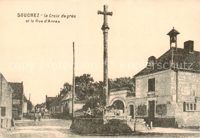 Souchez 62 Pas-de-Calais La Croix degres et la Rue d Arras