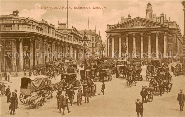 London  UK The Bank and Royal Exchange
