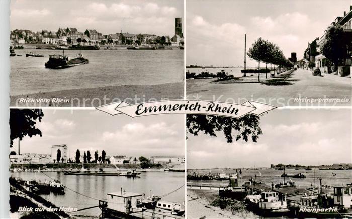 Emmerich Rhein Blick vom Rhein Rheinpromenade Hafen Rheinpartie