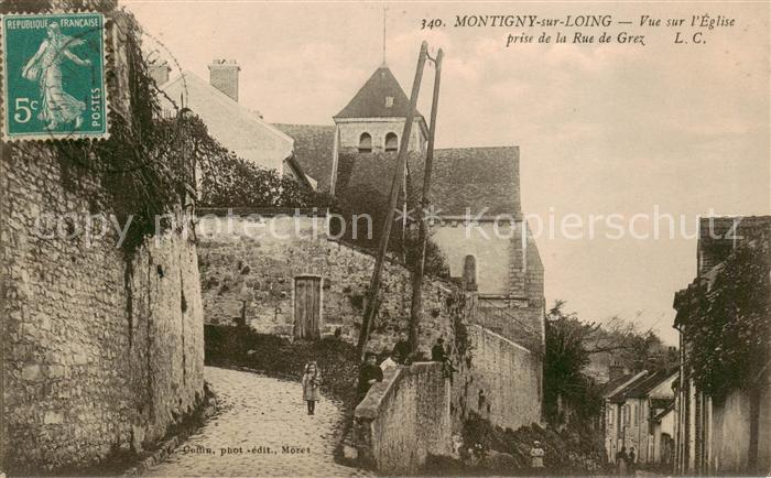 Montigny-sur-Loing Vue sur l’Eglise prise de la Rue de Grez